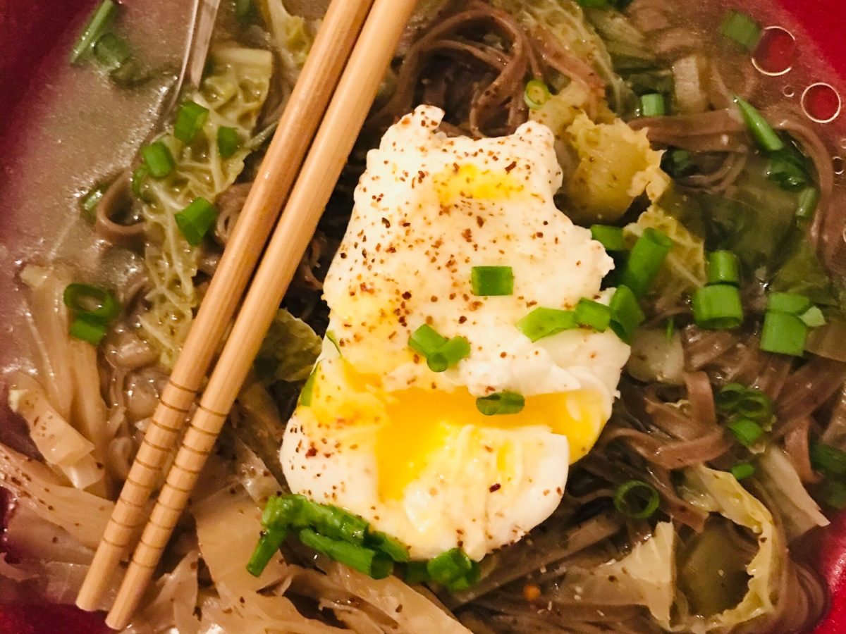 Ramen tamago verde