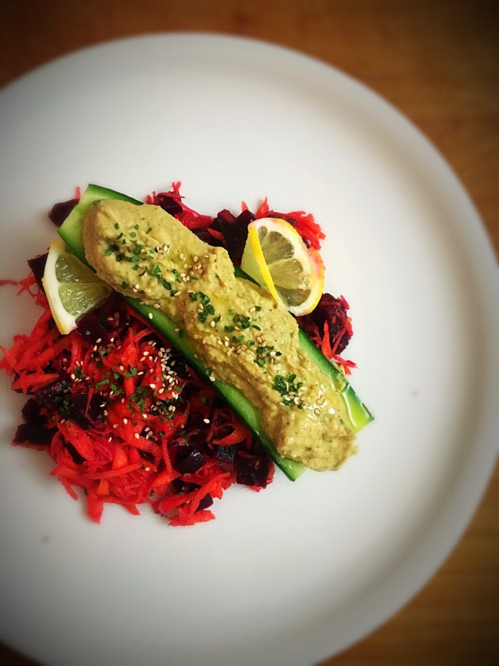 Salade carottes/betterave et concombre farci