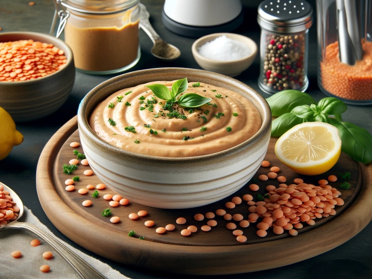 Crème de lentilles corail et&nbsp;cacahuètes