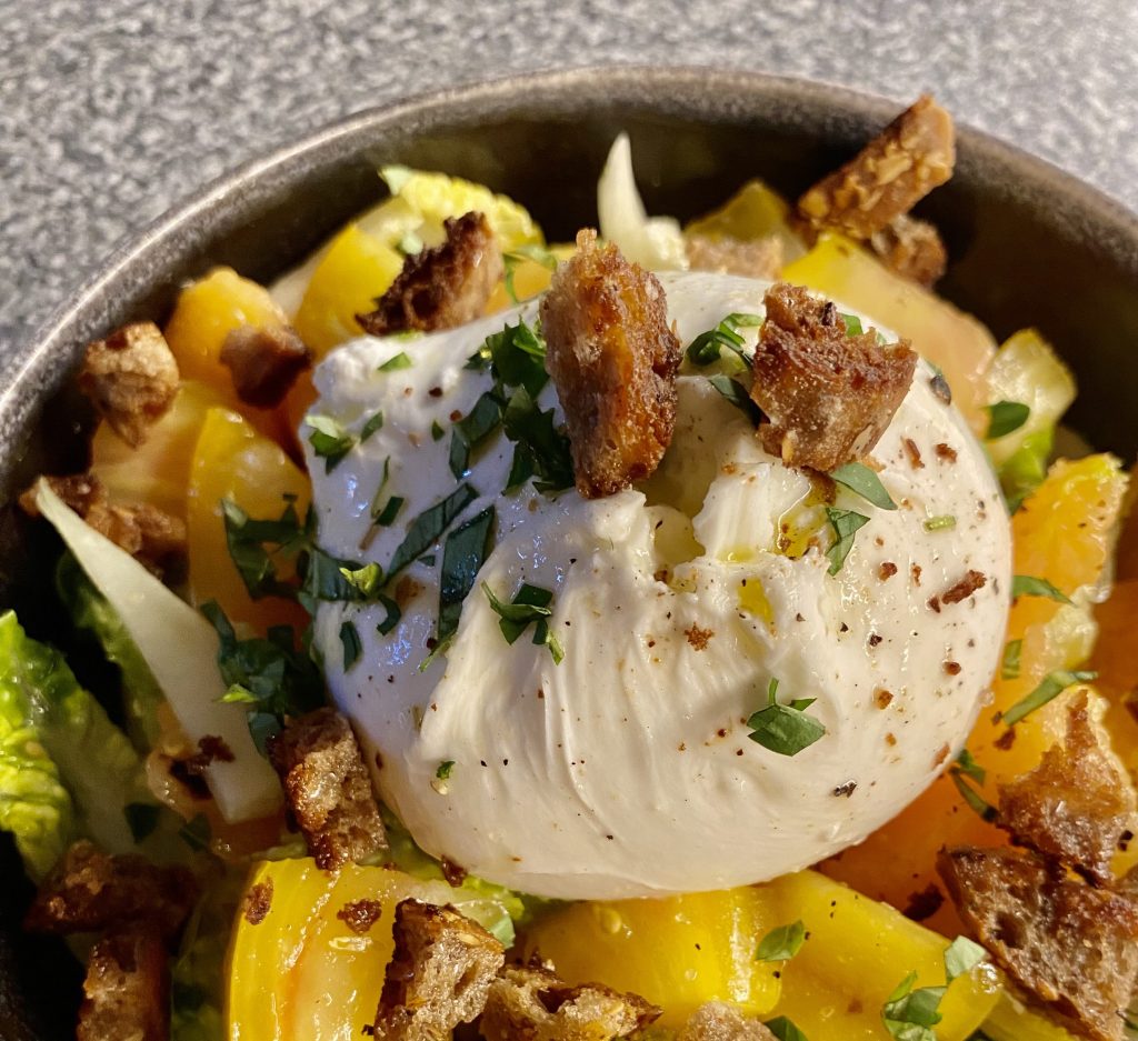Salade estivale melon-tomate & burrata&nbsp;crémeuse